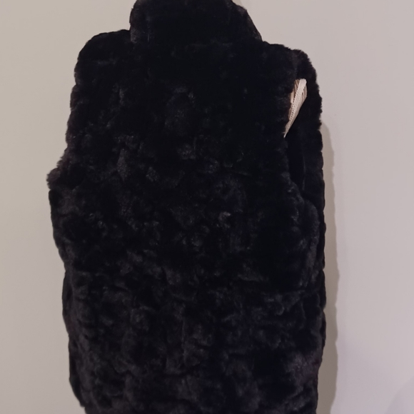 Pre-Owned Rachel Zoe Fully Lined Faux Fur Vest Black sz L - Picture 6 of 8